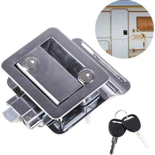 X7AE RV Yacht Hardware Accessories Entry Door Metal Knob Locks Latch Handle with Keys Automotive Body Parts