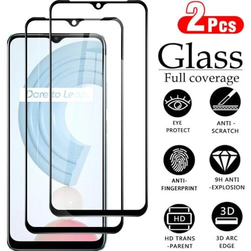 2PCS Full Cover Tempered Glass For Realme C21 Protective Glass Case For oppo realme c 21 c20 Realmy c11 2021 Black Edge HD Film