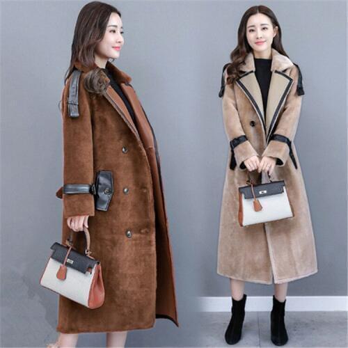 Winter Women High Quality Faux lambswool Fur OverCoats Luxury Long Loose Thick Warm Plus Size Female 2019 coffee