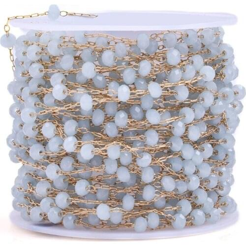 1M/Lot Stainless Steel Vintage 3mm Round Beads Wire Wrapped Link Chain Making For DIY Jewelry Making Necklace Bracelet