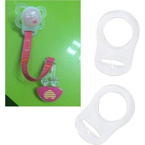 12Pcs Ring Button Style Pacifier Adapter Soft Silicone Baby Pacifier Dummy Pacifier Holder Clip Adapter for Baby Soother