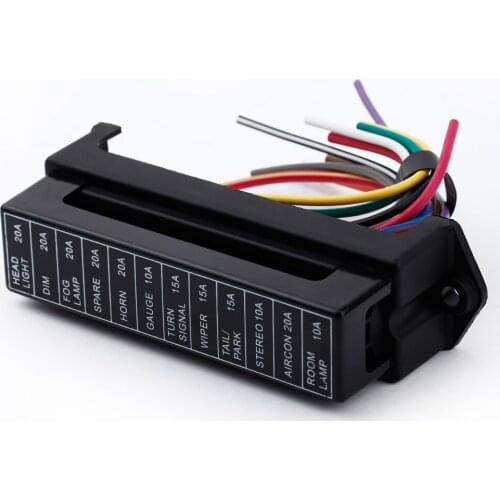 12 Way DC32V Circuit Auto Car Trailer Auto Blade Fuse Box Block Holder ATC ATO 2-input 12-output Wire