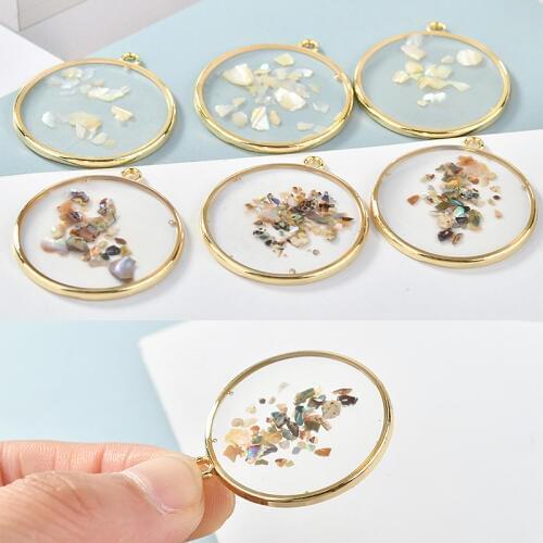 Fashion 20pcs/lot round shape alloy/shell charms for jewelry making earrings/necklace/key diy pendants accessory