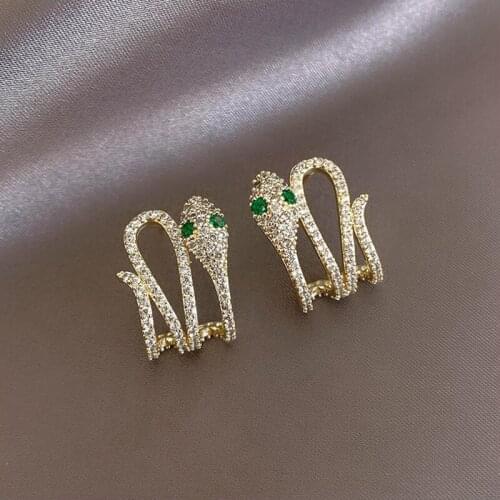 2021 New Design Sense Snake Shape Gold Drop Earrings Korean Fashion Jewelry Neo Gothic Party Girls Unusual Earrings For Woman