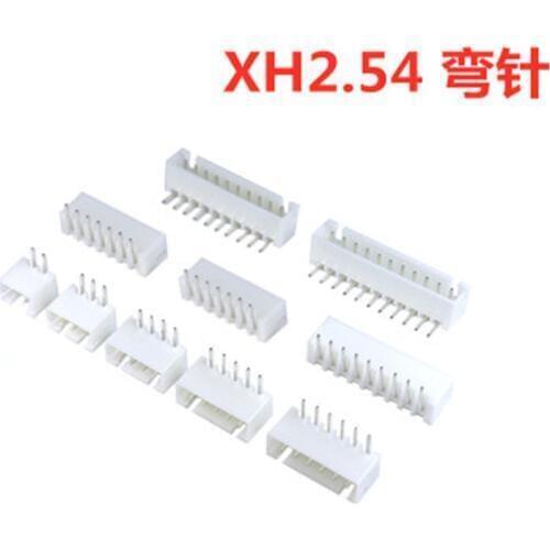 50pcs XH2.54 Right Angle Pin Header Connector 2.54mm 2P 3P 4P 5P 6P 7P 8P 9P 10P 11P 12P 13P 14P