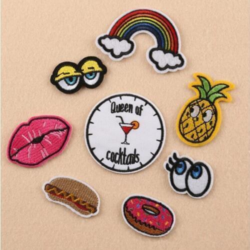 8pcs/lot Patch for Clothing Iron On Embroidered Sew Applique Cute Patch Fabric Clothes Badge Garment DIY Apparel Accessories
