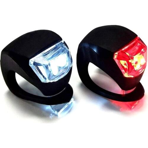 Cycling Accessories Decoration LED Flashlight Head Rear Light Set Bike 3 Modes Silicone Bike Front Tail Lamp Silicone Light