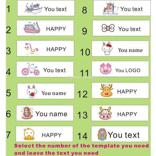 Free shipping custom clothing iron-on label/logo label/white cotton printed tag/name label for kids/collar label/logo tag