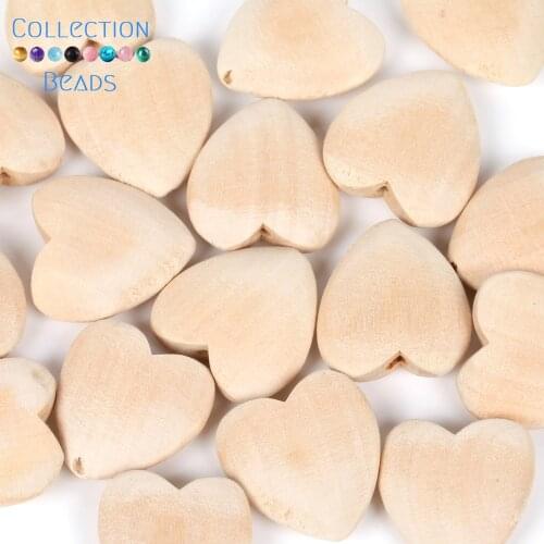10Pcs Natural Wooden Love Heart Beads Loose Spacer Beads For DIY Bracelet Jewelry Making Handmade Accessories 25x26mm