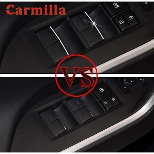 Carmilla Car Door Window Switch Lift Button Cover Trim for Toyota RAV4 Corolla AYGO Verso AVENSIS YARIS VITZ Auto Parts