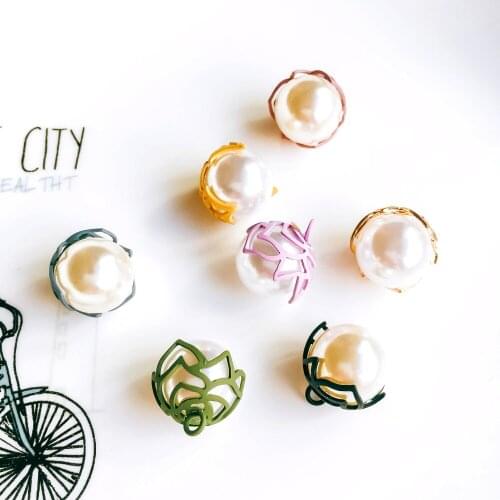 ZEROUP 14 Colors Pearl Beads Earring Alloy Accessories Necklace Pendant Charms Supplies for Jewelry Diy Material 6pcs