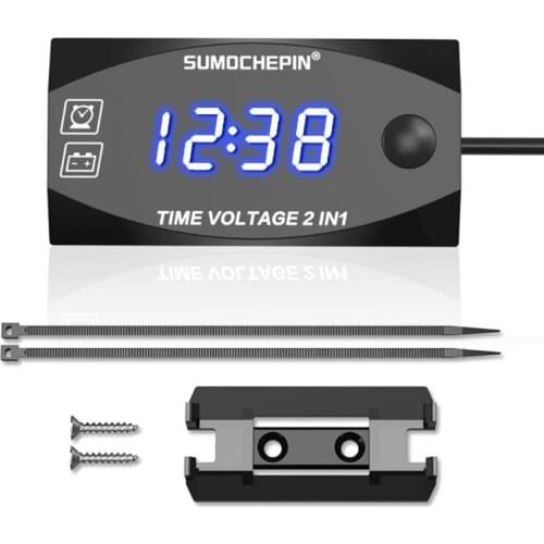 DC 12V LED Digital Display Voltmeter Voltage Panel Meter For Electromobile Motorcycle Car