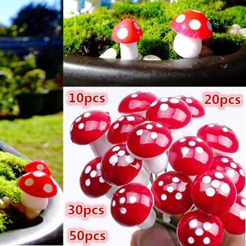 DIY Artificial Simulation Mini Mushroom Miniature Garden Moss Glass Resin Crafts Decoration Party Wedding Wreath Home Crafts