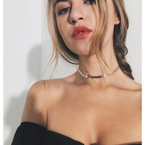 Design Leaves Chain Sequins Choker Necklace Fashion Bohemian Jewelry For Woman Collar Statement Necklaces Party Jewelry