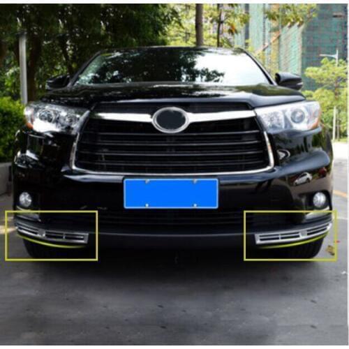 FOR 2014 2015 HIGHLANDER KLUGER BUMPER CORNER FOG LIGHT CHROME COVER TRIM GARNISH MOLDING LAMP