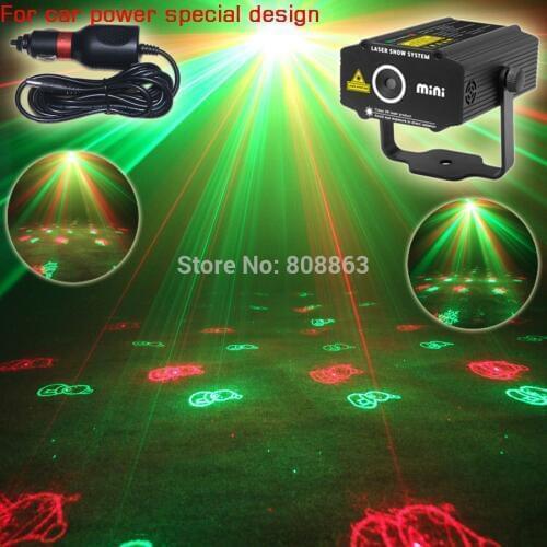 ESHINY Car Used Plug Mini RG Laser 3 Christmas patterns Projector field DJ garden hillside Park Party Stage Effect Light CR4D2