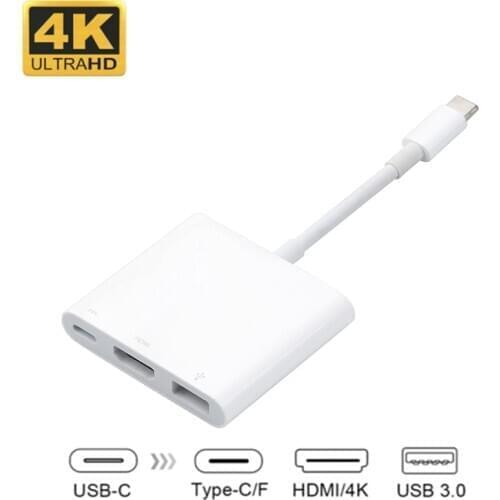 KEBIDU USBC 3.1 Converter USB C Type To USB 3.0/HDMI-compatible/TypeC Female Charger Adapter Cable 4K 1080P for Macbook