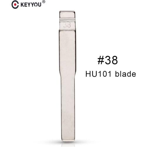 KEYYOU Remote Folding Flip Uncut Car Key Blade 38# HU101 Blade for Ford Focus Mondeo CMAX FIESTA GALAX Blank Replacement