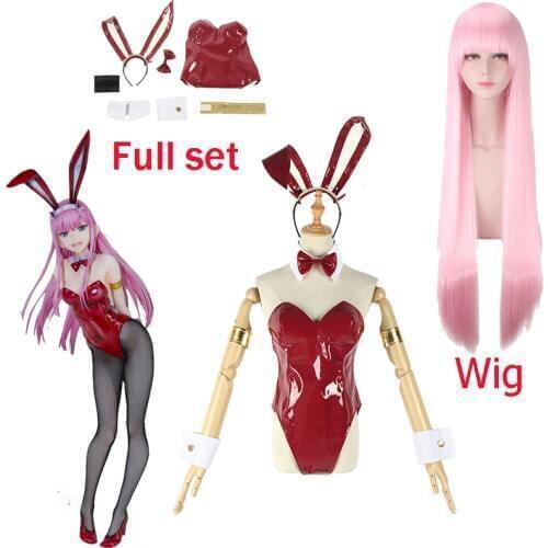 Anime Sexy Zero Two Bunny Girl Cosplay Costume DARLING in the FRANXX Cosplay Costume 02 Sexy Women Jumpsuit Red Leather Jumpsuit
