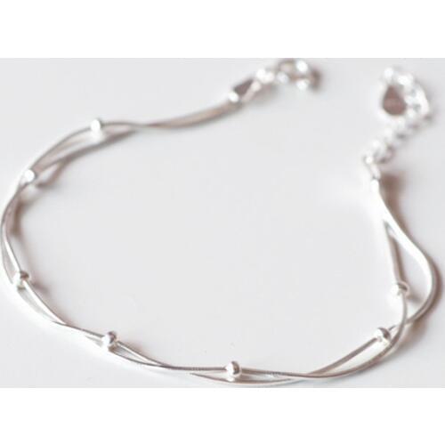 Summer Brand Fashion Silver Color Beads Ball Bracelets For Women New Designer Charms Bracelets Bijoux Wholesale