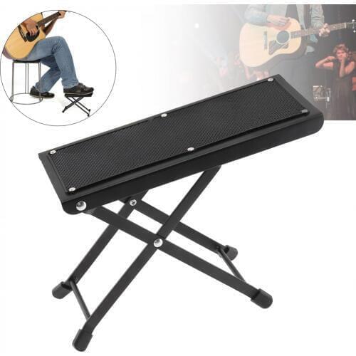 Metal Folding Guitar Footstool Rest Anti-Slip Stand Height Adjustable Foot Rest Stand Footboard
