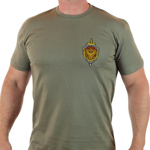 Men T-shirt military FSB in khaki 100% cotton.T-shirts russian fsb L, M, S, XL, 2XL,3XL