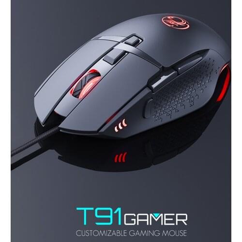 Gaming Ergonomic Mouse USB Wired Luminous 7200 DPI Adjustable Mouse Households Computer Accessories for IMICE T91