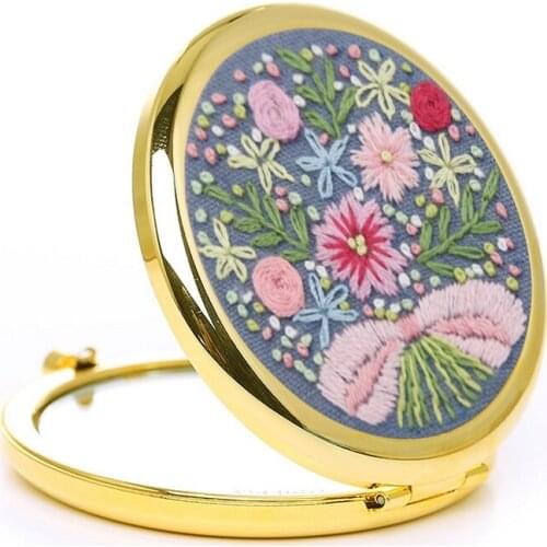 Mirror Embroidery Kit, Makeup Mirror Kits, Bridesmaid Gifts, Hand Embroidery Set, Craft Kit, Mini Embroidery (C)