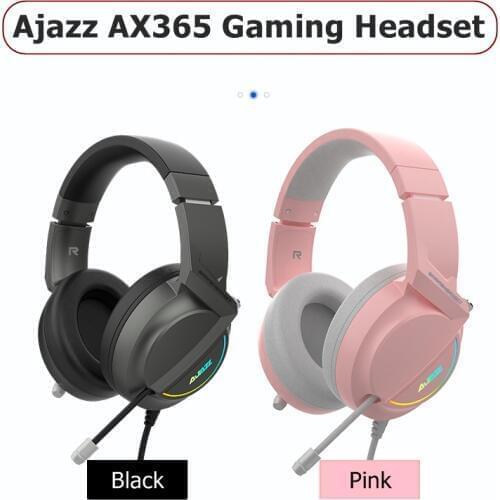 New Ajazz AX365 RGB Backlit USB Wired Notebook Desktop Headphone With 7.1 Surround Sound Retractable Microphone