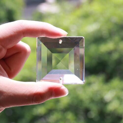 NEW Square Suncatcher AB Face Crystal Glass Chandelier Prism Part Hanging Art glass DIY Lamp accessories 2 holes 50MM