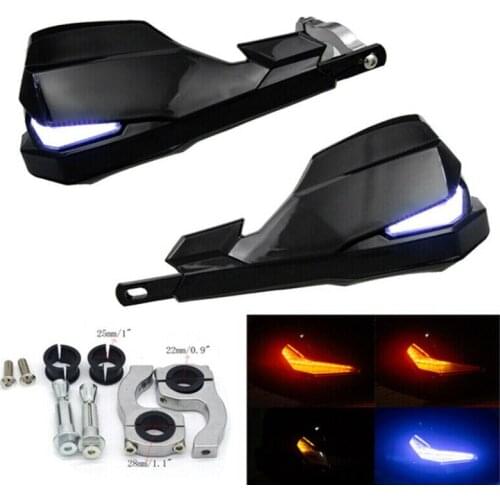 NEW-Universal Motorcycle Dirt Bike ATV 22 28mm Hand Guard Handguards LED Turn Signal Light Windshield Protector