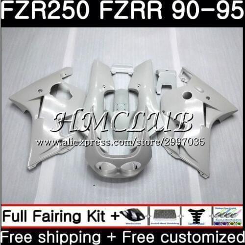 FZR250R For YAMAHA FZR-250 1990 1991 1992 1993 1994 1995 Pearl White 2HC.1 FZRR FZR 250 250R R FZR250 90 91 92 93 94 95 Fairing