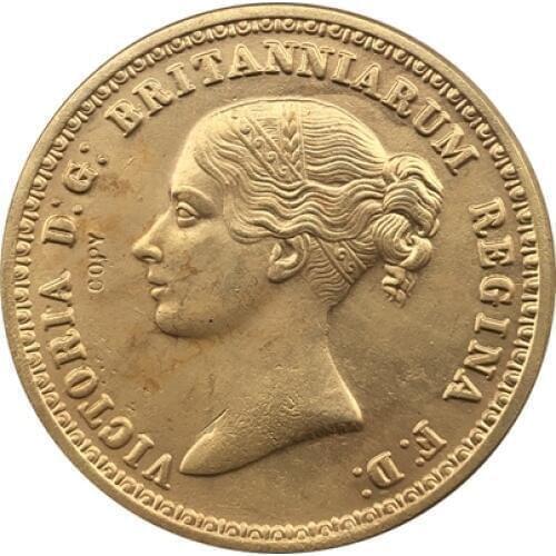Wholesale British Vitoria 24-K gold-plated coins copy 100% coper manufacturing