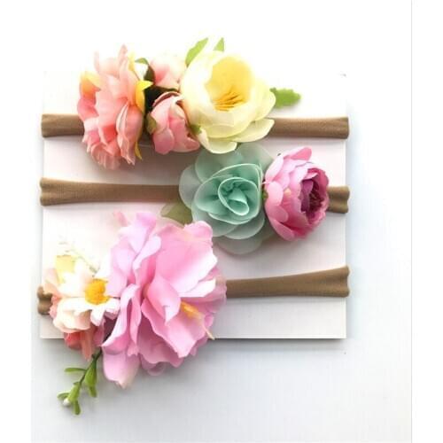 Wholesale Baby Girl Floral Headbands Set - 3pcs Flower Crown Newborn Toddler Hair Accessories