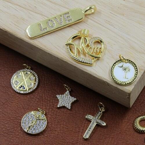 Heart Eye Star Charms for Jewelry Making Supplies Gold Angel Charm Pendant Design Diy Charms for Earrings Necklace Zircon