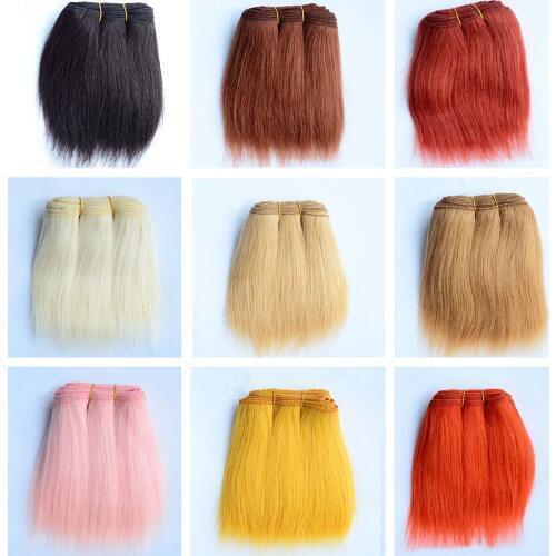 18cm Wool Hair Extensions for America Blyth SD BJD Puliip Kurhn All Dolls 1 Pieces Straight Wool Hair Wefts DIY Doll Hair Wigs