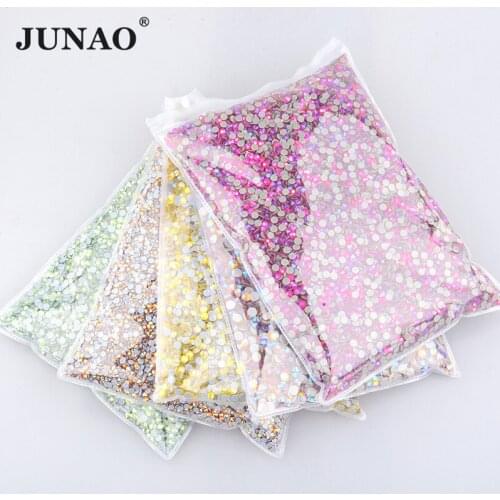 JUNAO Wholesale SS6 8 10 16 20 30 Lt.Siam Color Hot Fix Rhinestone Crystal Flatback Glass Strass Iron on Hotfix Stone Decoration