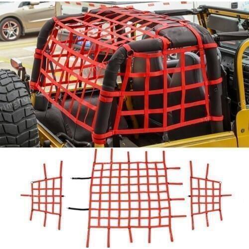 Top Trunk Cargo Net Restraint System Mesh For Jeep Wrangler TJ 1997-2006