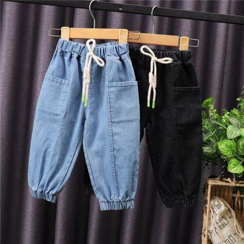 2020 Spring Kids Full Length Boys Girls Fashion Jeans Children Jeans for Boys Casual Denim Pants Toddler High Quality 0-5 YEARS
