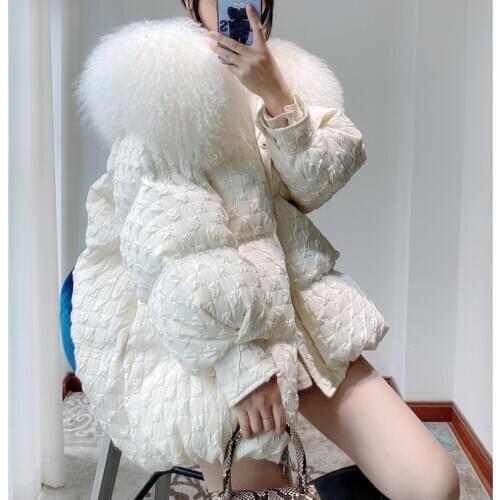 Korean Style Big Fur Collar Winter Down Jacket Women Thicken Warm Coat Long Puffer Jackets Womens Clothes Doudoune Femme WPY1934