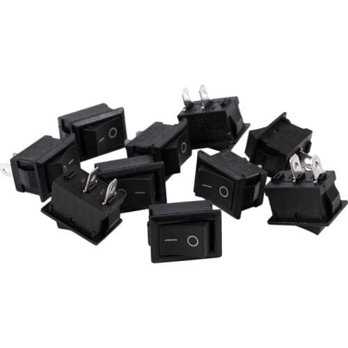 10 Pcs AC 6A/250V 10A/125V 2 Solder Lug On/Off Mini Boat Rocker Switch