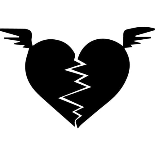 16.4X10.7CM Flying Broken Heart Bumper Window Car Sticker Art Vinyl Decals