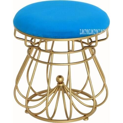 19XS272 Modern Simple Fabric High Elasticity Sponge Creative Round Cloth Stool Bedroom Beauty Salon Make Up Change Shoe Stool