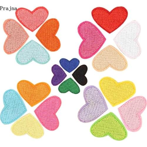 20pcs 20 Style Small Heart Patch Iron On Patches For Clothing Stickers Embroidered Patches On Clothes Applique Kids T-shirt DIY