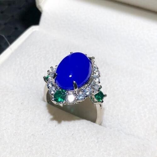2020 Hot sale Natural sapphire ring with 925 silver rings jadeite rings jade jewelry diamond rings for women rings
