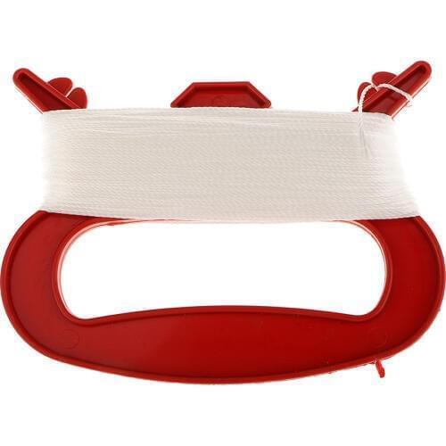 328ft Kite Line String & Kite Handle D Shape Winder Board for Family Kids Fishing Camping Outdoor Activity Game Red