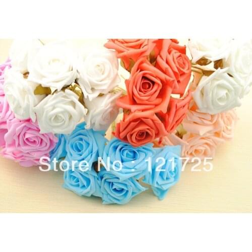 6 Colors Foam Flowers Hand Made Home Decoration crafts Flowers Mini artificial Flowers Small Wedding Bouquet Scrapbooking Decor