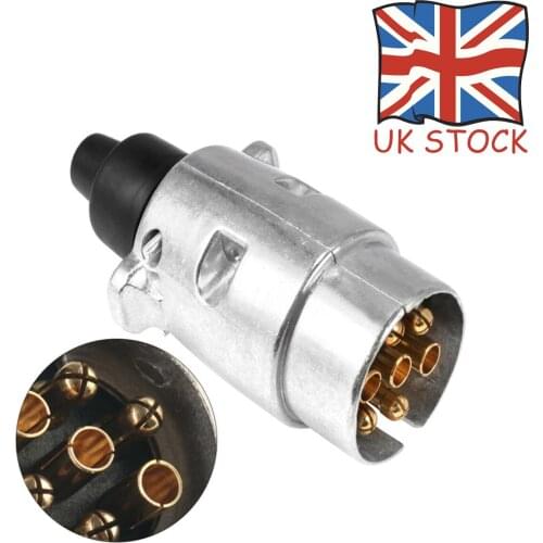 7 Pin Metal Trailer Connector Car Electric Accessories Round Shape Plug Adapter Converter Towing Power Tool Car Accessories
