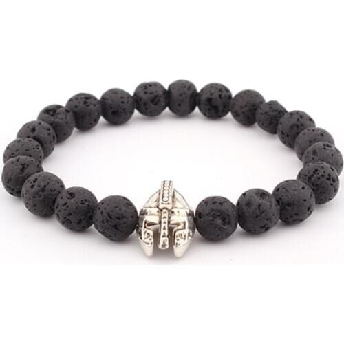 8mm black Punk multicolor Agate Chakra Healing Reiki Buddha Yoga Bracelet elastic adjustable Volcanic Stone Bangles tygh2