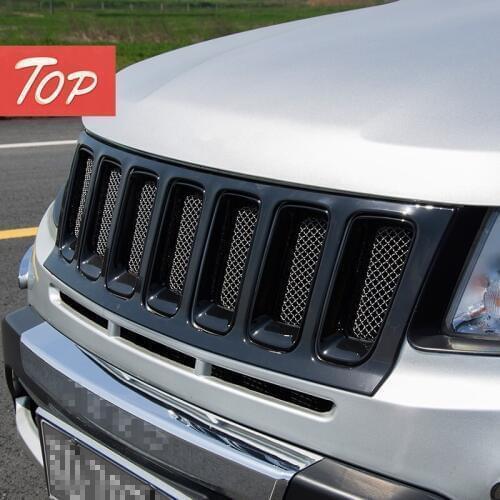 ABS Chrome Front Bumper Grille Vent Hole Net Frame For Jeep Compass 2011-2016 2011 2012 2013 2014 2015 2016